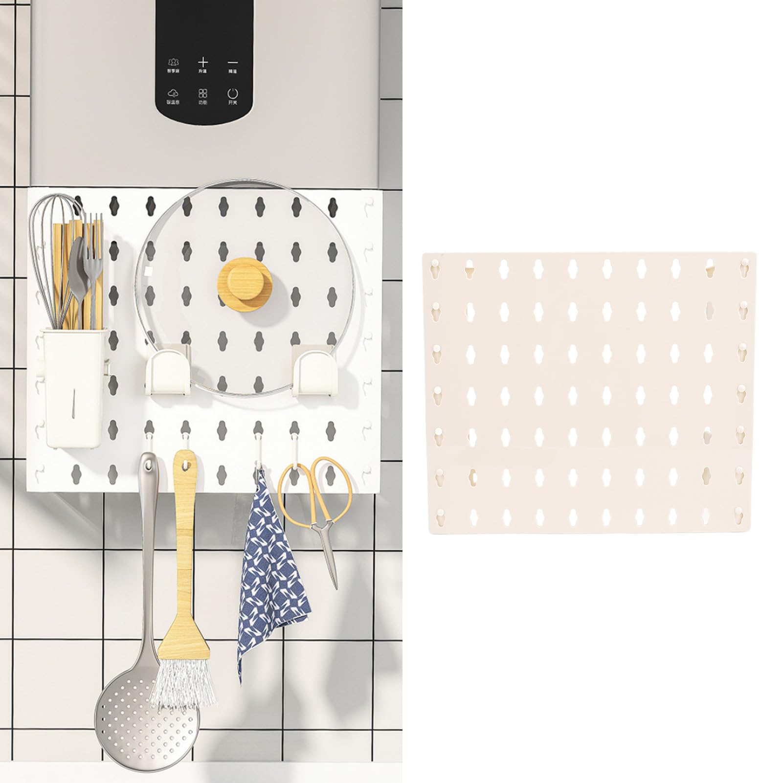 Estante de Almacenamiento la Cubierta la Tubería del Calentador de Agua a Gas, Cubierta Decorativa del Calentador Agua a Gas de la Cocina con Almohadillas Adhesivas Integración (S)
