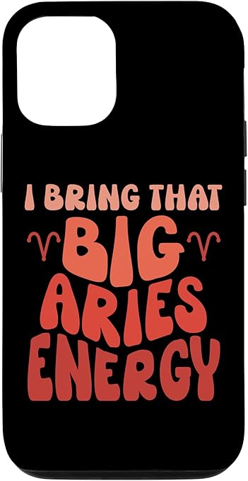 iPhone 15 Big Aries Energy Men Zodiac Sign Aries Birthday Retro Groovy Case