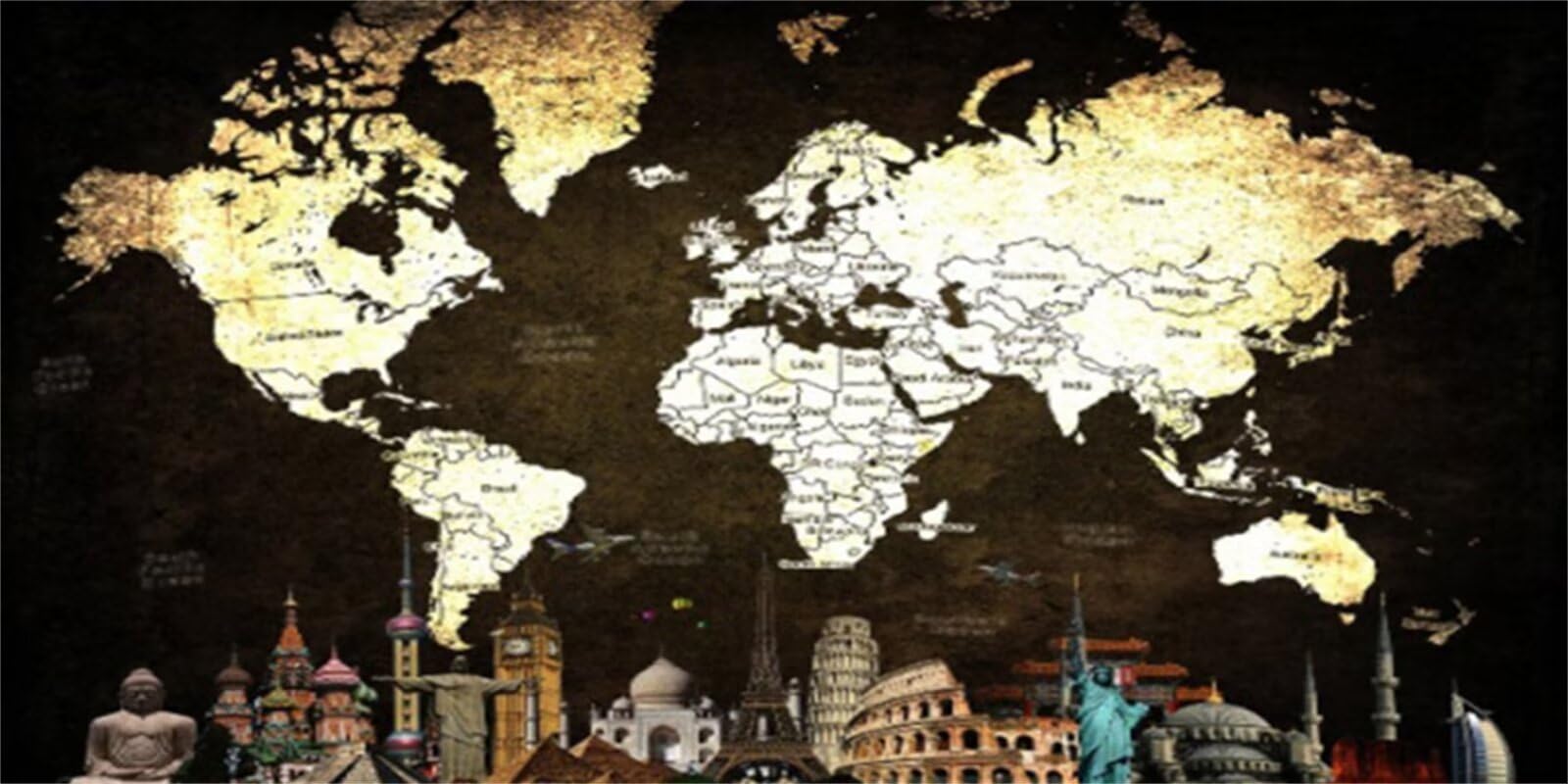 5D DIY Diamond Art World Map Diamond Painting Kit for Adults,Square Full Drill Diamond Dots,Scenery Gem Art Painting by Numbers Large Crystal Creations Gifts,for Room Decor 88x40in/220x100cm YF-12915