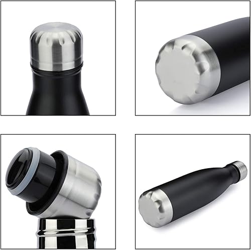 Miniatura 6 de MEWAY Botella de agua deportiva de 17 onzas, paquete de 12 botellas de agua de acero inoxidable con aislamiento al vacío, a prueba de fugas, doble