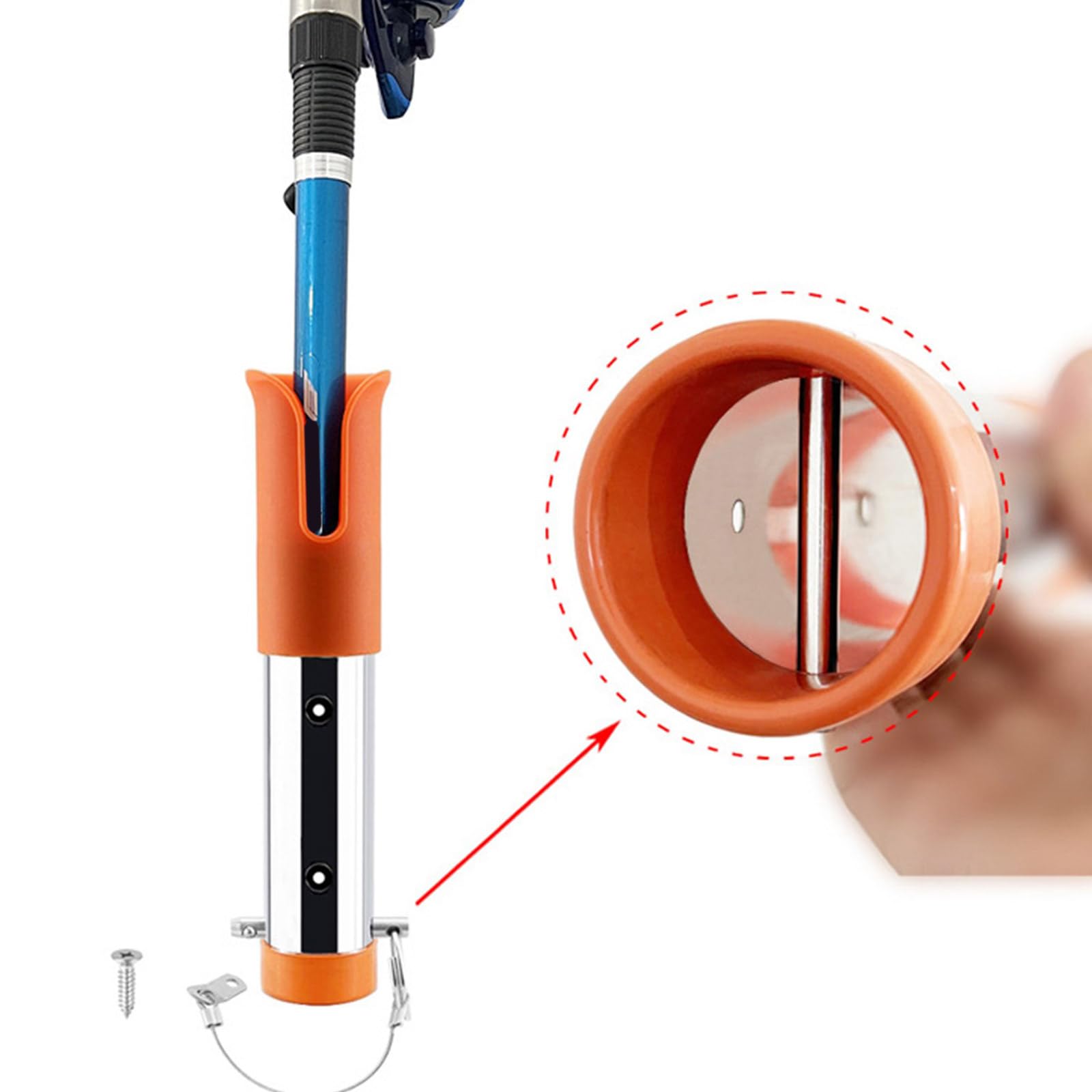 Supporto per canna da pesca kayak in acciaio inox con vite a foro singolo montaggio su barche pali rack in acciaio inox pesca