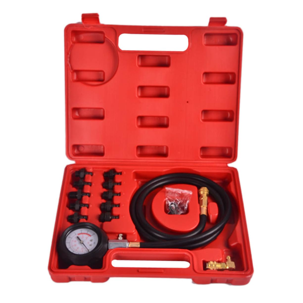 Mikinona Kit De Manómetro De Presión De Aceite para Motores con Adaptador De 90 Grados
