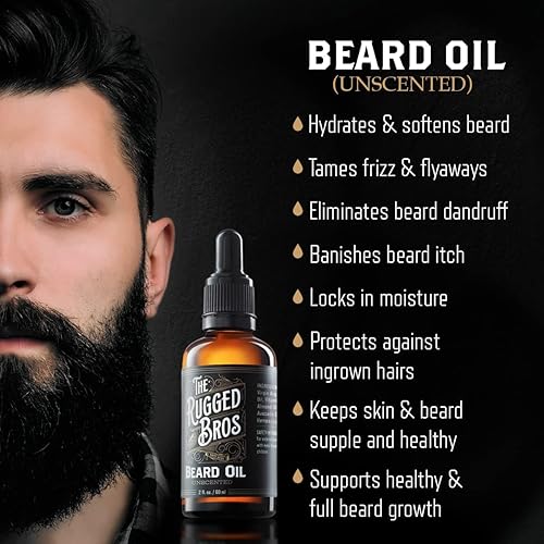Miniatura 3 de The Rugged Bros Aceite para barba con suero de aceite de argán y aceites de jojoba para crecimiento y brillo acondicionador profundo suavizante y
