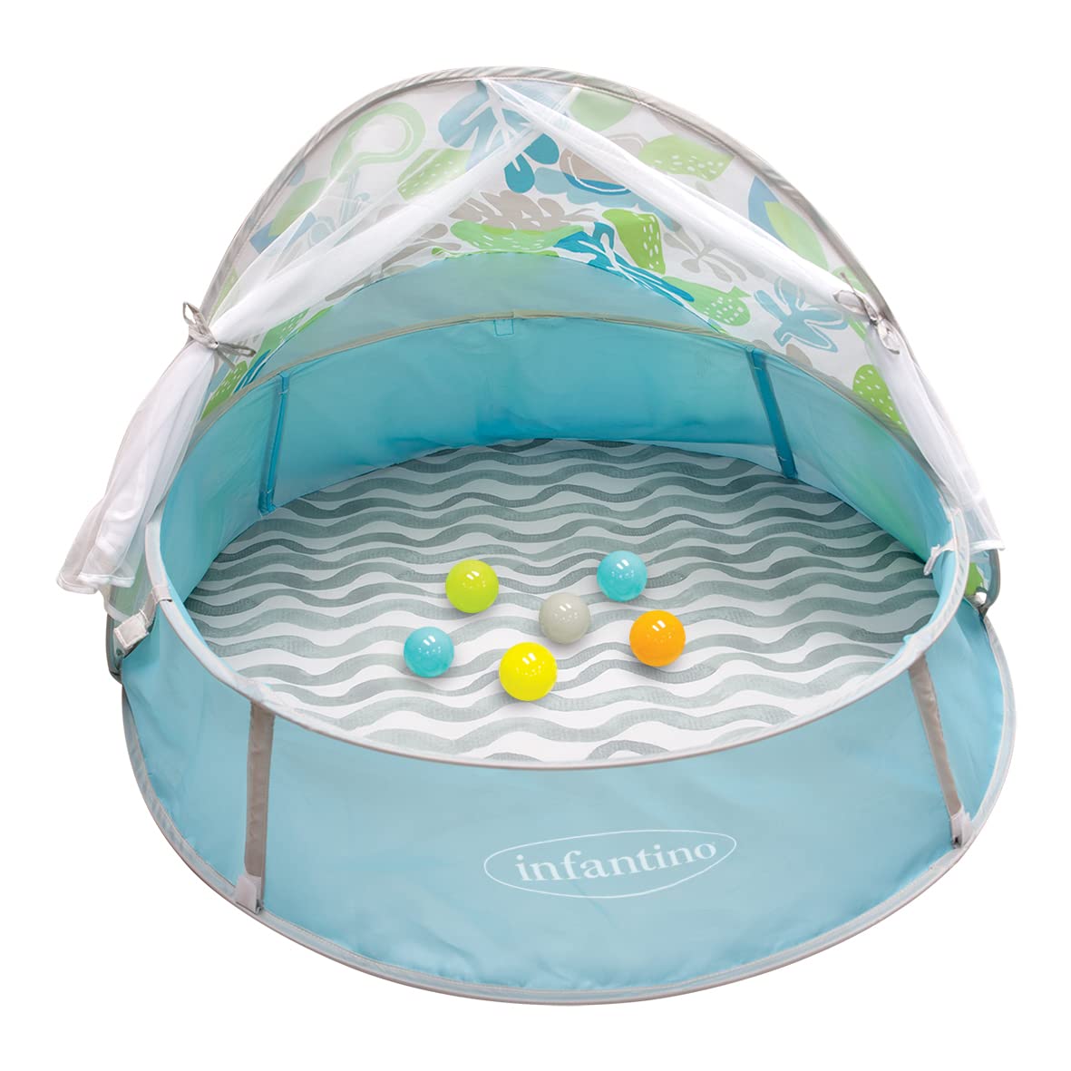 Aire de jeu 3 en 1à balles avec canopy anti UV et moustiquaire