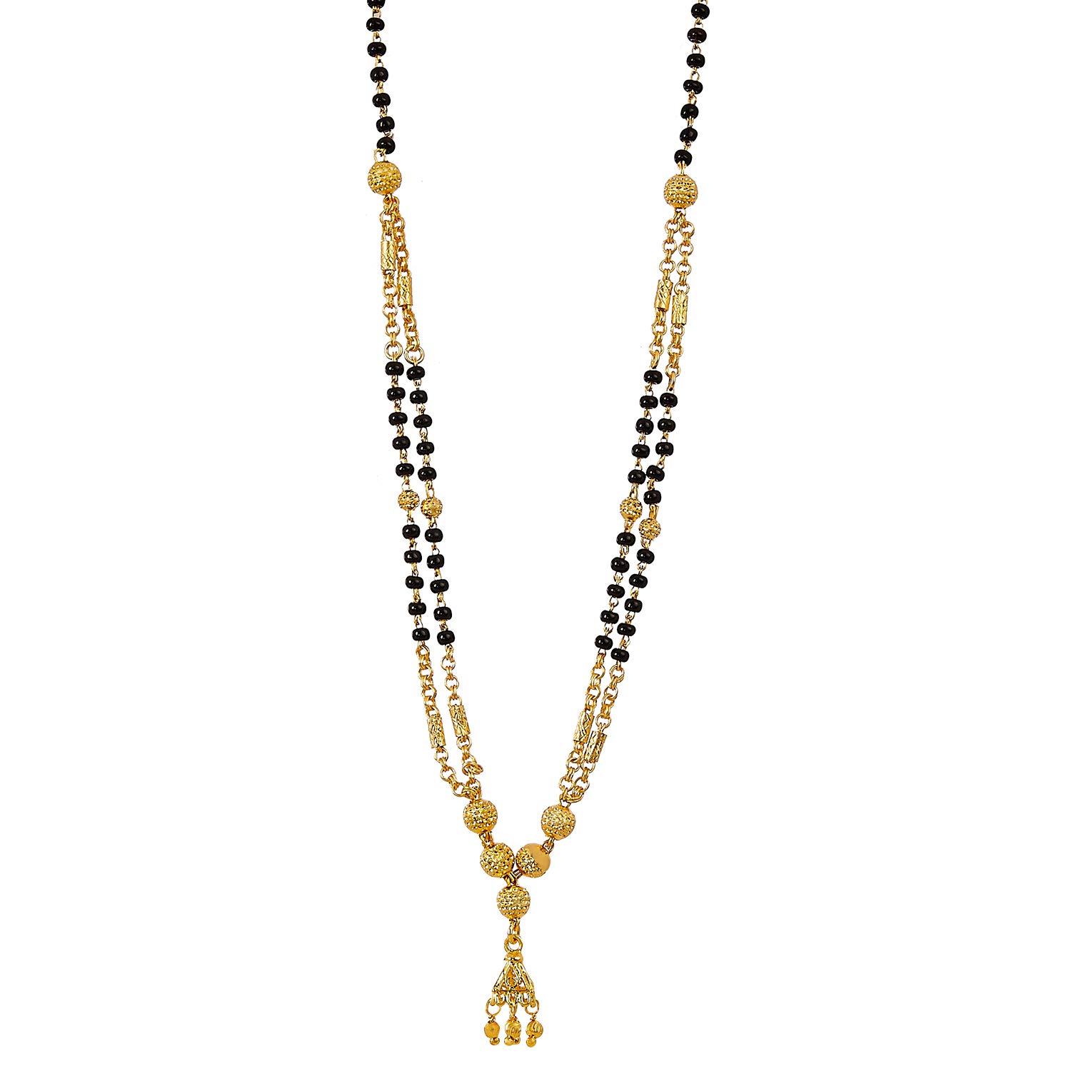 KENNICE Mangalsutra Gold Plated American Diamond Studded Golden Pearl With Black Bead Chain Jewellery For Women (B09CV6CCNQ) Amazon Price History, Amazon Price Tracker