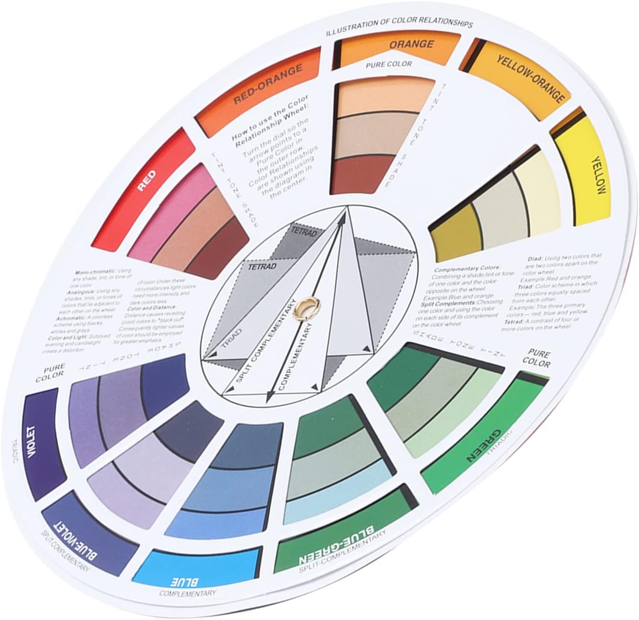 Joyzan Color Mix Wheel Guide, Mixing Learning Guide Tool Create Makeup Mixed Blending Combinations Match Portable Painting Drawing Graphic Design Projects Beginner Professional Alike Designer Artist
