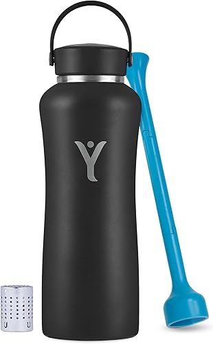 Miniatura 1 de DYLN - Botella de agua alcalina de 32 onzas  Crea agua de alta calidad de hasta 9+ pH  Mantiene el frío durante 24 horas  Acero inoxidable 316