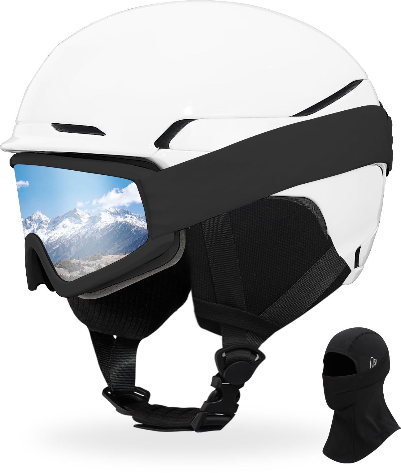 Ski Helmet with Goggles Mask Set,DXH-811 Snowboard Helmet for Adults-with 10 Vents, PC Shell and EPS Foam, Snow Helmets for Men Women Youth