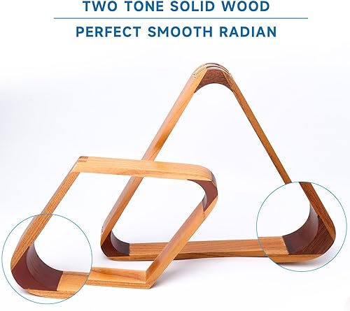Miniatura 3 de GSE Billar de madera maciza, triángulo de 8 bolas9 bolas de diamante para bolas de billar de 2-14 pulgadas, accesorios de mesa de billar