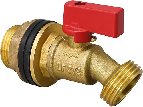 Miniatura 7 de babero de manguera de jardín, entrada de rosca npt 12 rosca 1 pulgada OD salida de rosca grifo exterior, válvula de cierre de latón para drenaje de