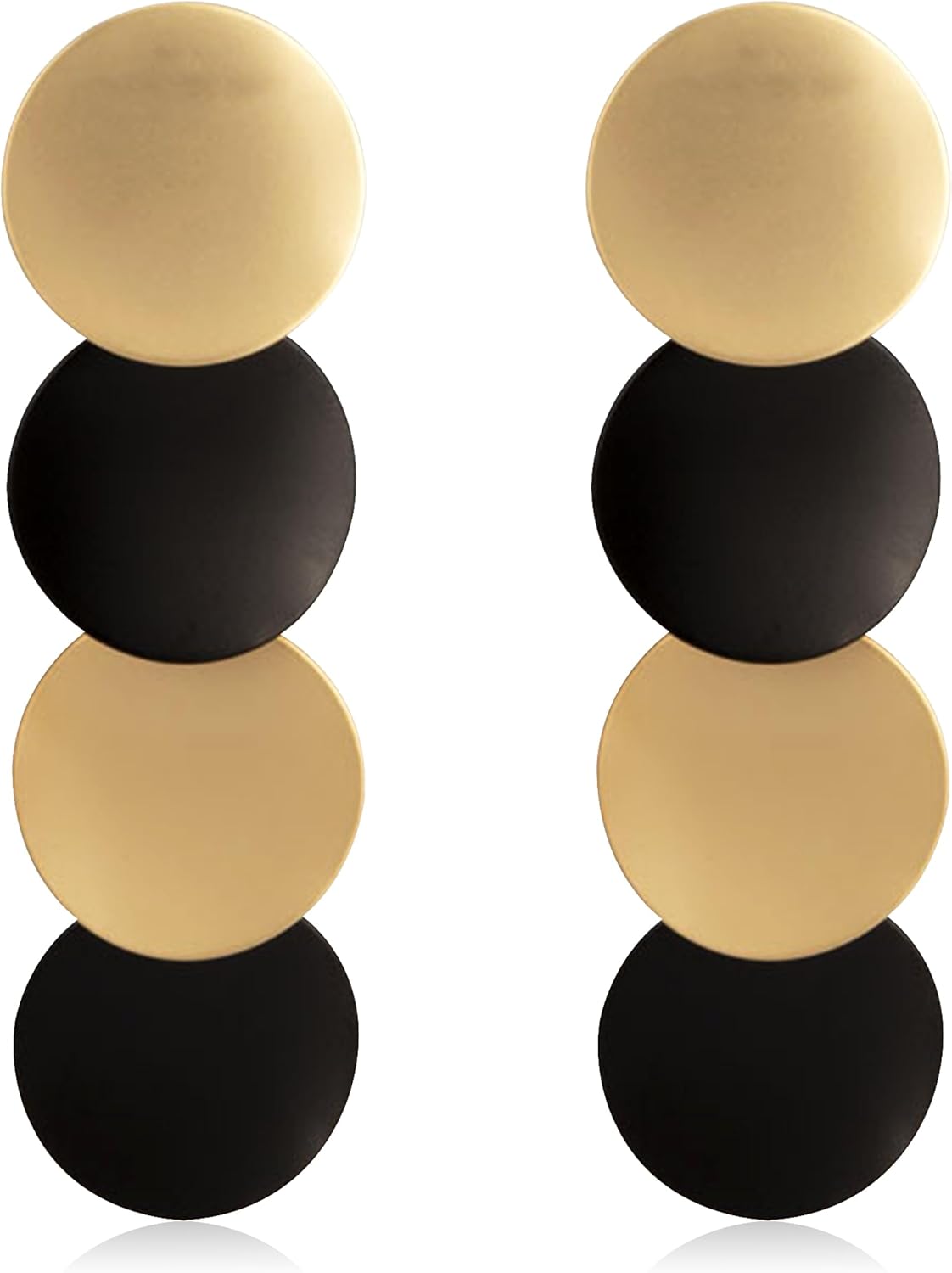 Gold Black Fashion Long Statement Drop Earrings Multi Heart Drop Dangle Earrings Geometric Drop Earrings For Women