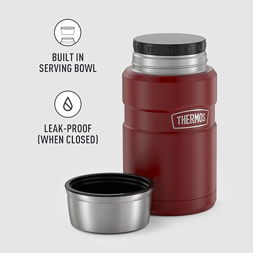 Miniatura 61 de THERMOS Stainless King Tarro de alimentos aislado al vacío con cuchara, 16 onzas, verde militar