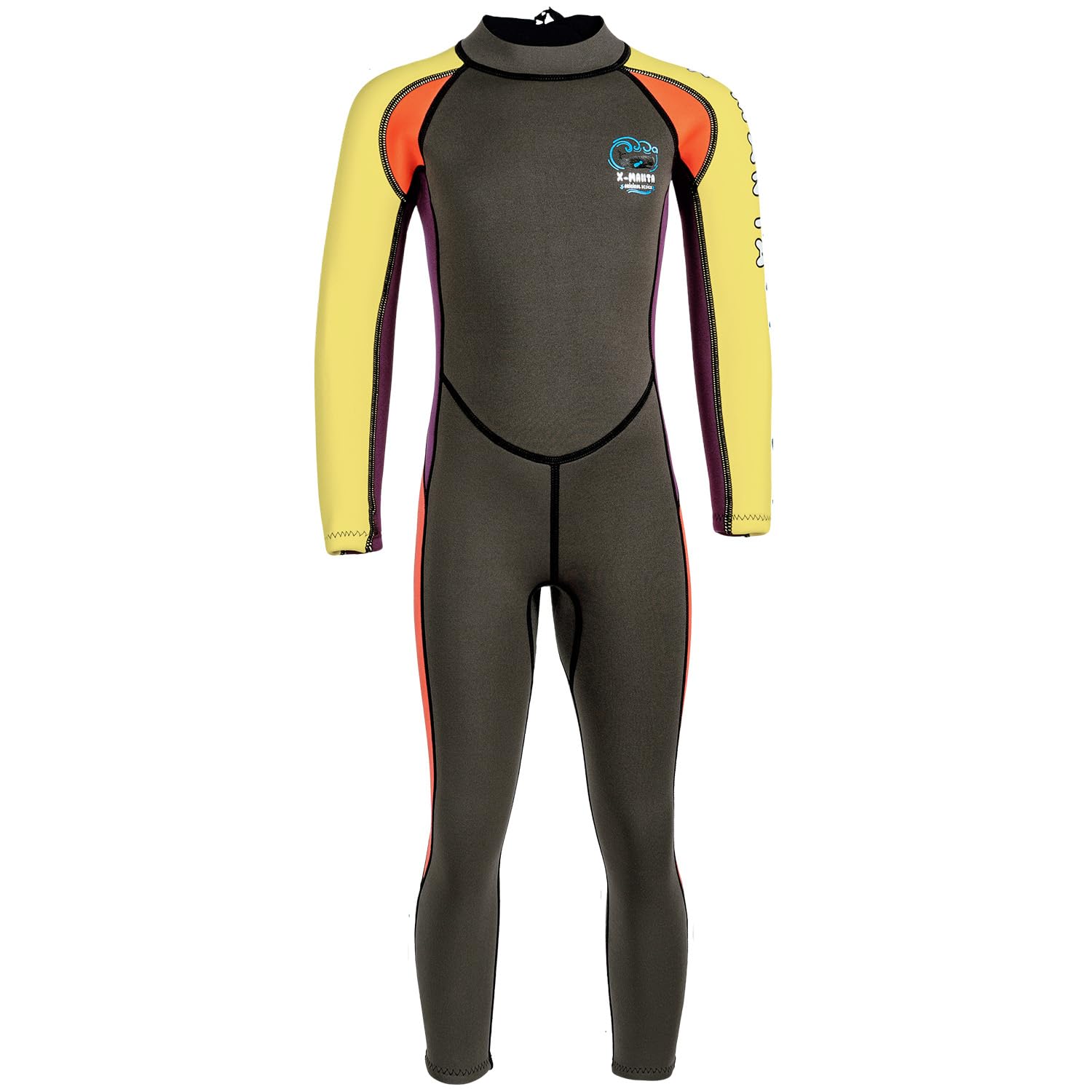 Kids Wetsuit for Boys Toddlers 2.5mm Neoprene Full Wetsuit Back Zip UV Protection Neoprene Wet Suit Thermal Swimsuits for Diving Surfing Swim Lessons L Size