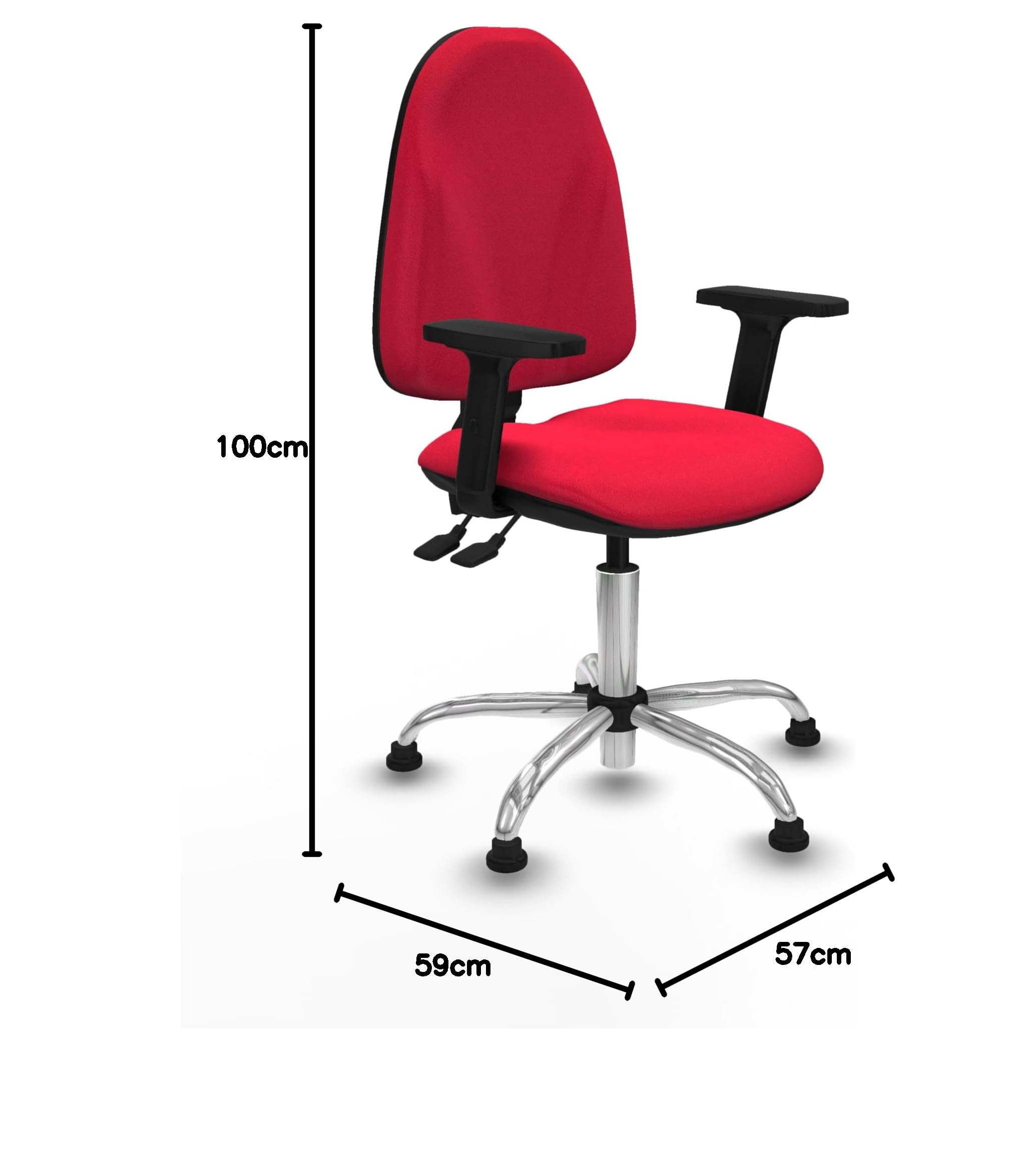 Piqueras y Crespo - Silla ergonómica cómoda Algarra, operativa con Brazos 2D, Mecanismo asíncrono, Respaldo Regulable en Altura, Ideal para Oficina y Laboratorio.