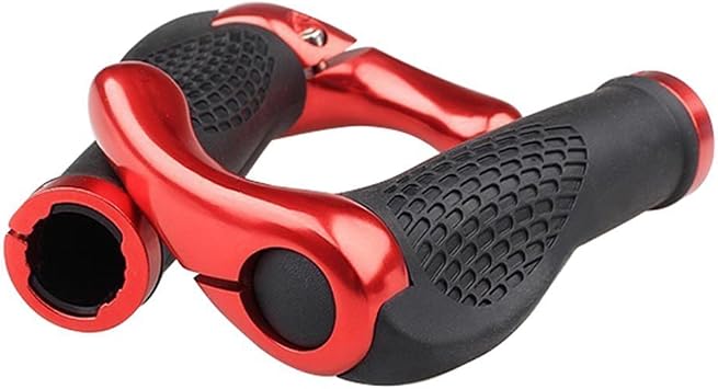 BlueSunshine The Comfiest Ergonomic Bicycle Handlebar Rubber Grips with Anti-Slip Contoured Design and Aluminum Alloy Inner Ring Clamps