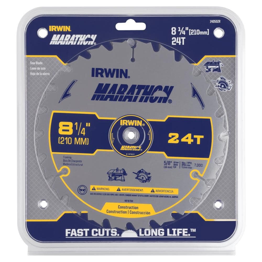 IRWIN 14050ZR Hoja de sierra circular, 24T de 8-1/4"