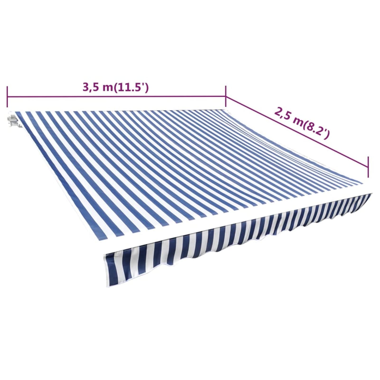 IKAYAA Tela de Repuestos para Toldos 350 x 250 cm, Toldo de Lona, Techo de Repuesto para Toldo, Telas para Toldos para Patio Terraza Jardín, Amarillo y Blanco