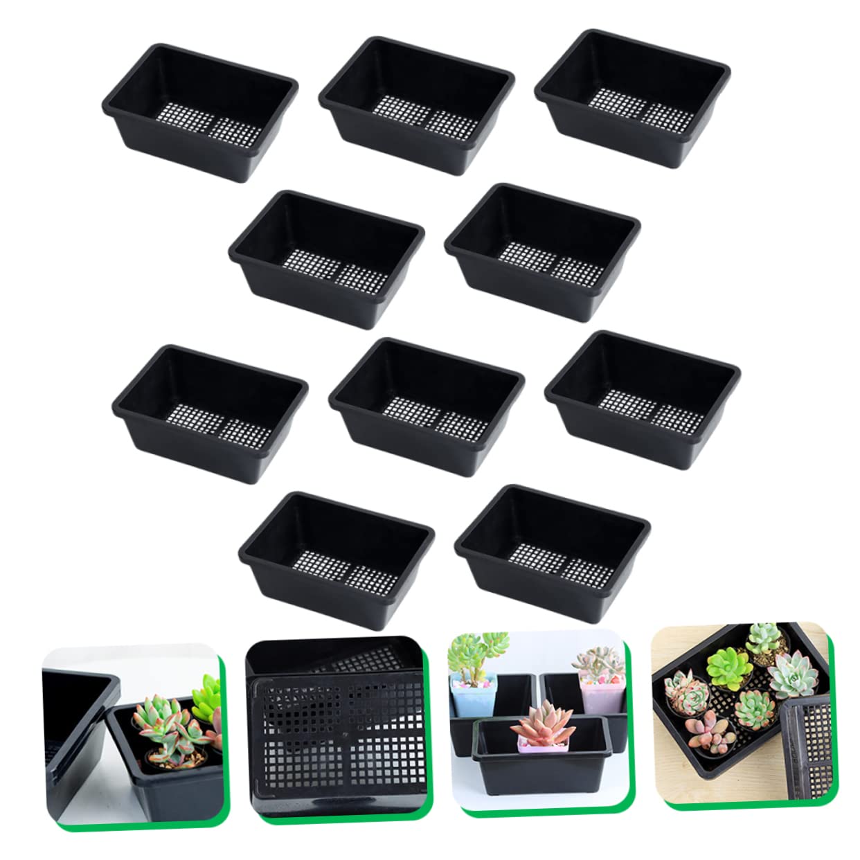 TOYANDONA 2 Ensembles Plateau De Germination De Plantes Rectangulaire Lot de Pots De Semis pour Plantes Et Légumes Tray De Culture Pratique pour Jardin Et Balcon 10 Pièces * 2