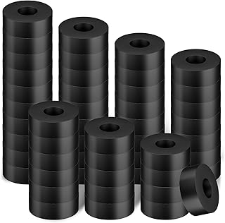 50pcs Thick Rubber Washers, 3/4 inch OD 1/4 inch ID 1/4 inch Thickness Rubber Spacers Vibration Damping Pads Flat Rubber Isolator Washers Rubber Grommets Rubber Spacer Bushings