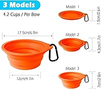 Vista 4 de PetBonus 2-Pack Silicone Collapsible Dog Bowls and Dog Collar Safety Clip