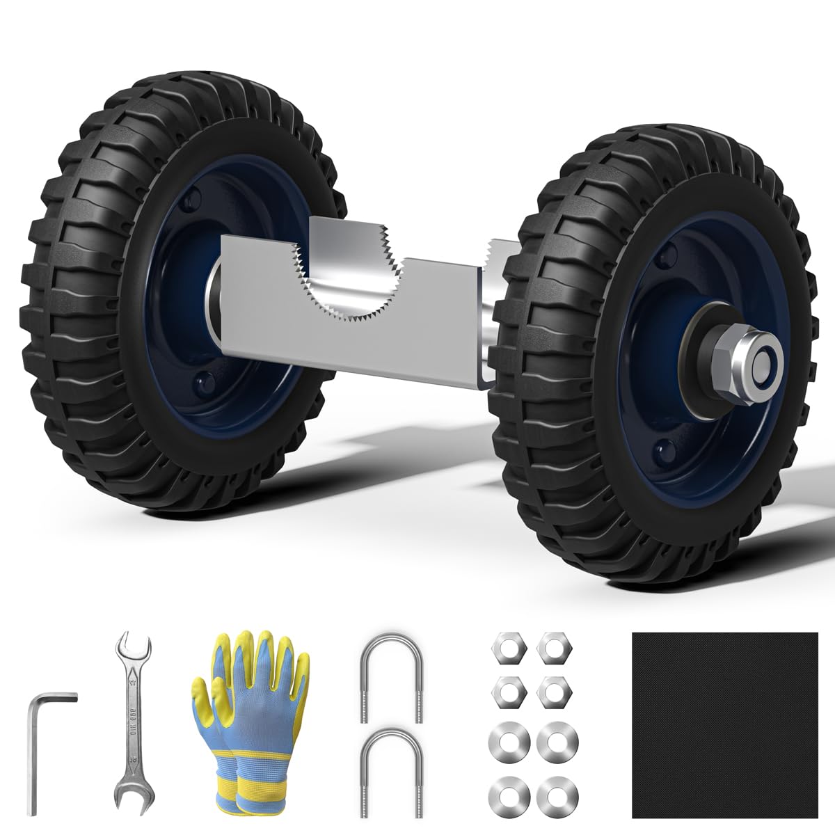 Rolling Gate Wheels Double U-Bolts Sliding Gate Carrier Heavy Duty Gate Wheel for Metal Tube Gates Sliding Gates Driveway Chain Link Fence (6" 550lb
