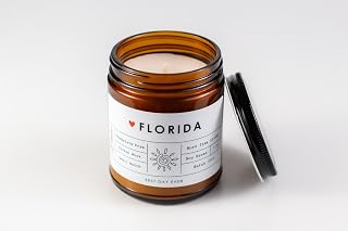 Florida State Candle - Rambling Caravan - Soy/Coconut Wax - Cotton Wick - Phthalate Free - 7oz - Sea Salt & Orchid