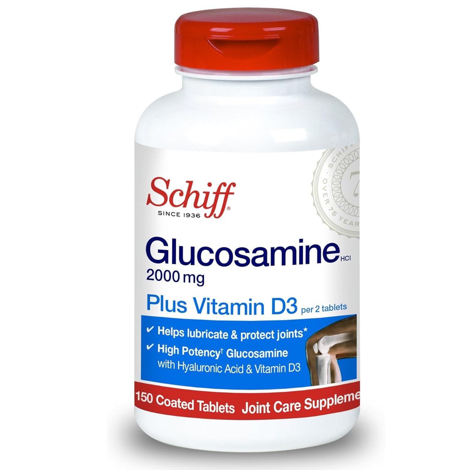 Glucosamine, Plus Vitamin D3, 2000 mg, 150 Coated Tablets
