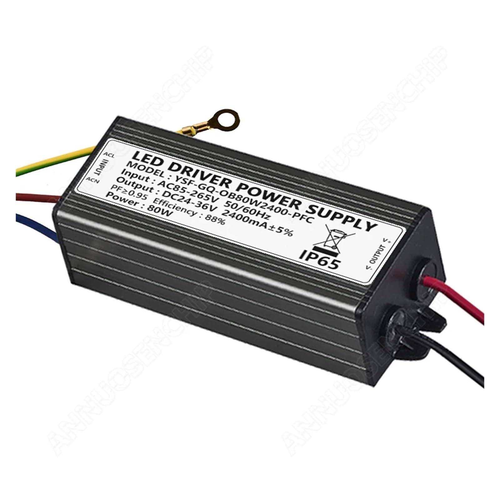 Transformateur LED 85-265V pour stabiliser le courant des installations lumineuses de jardin 80W