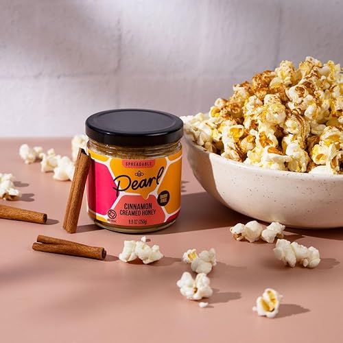 Miniatura 6 de Pearl Honey Spreads Miel cruda con crema de canela  Miel pura cruda y sin filtrar  Canela orgánica, 8 onzas