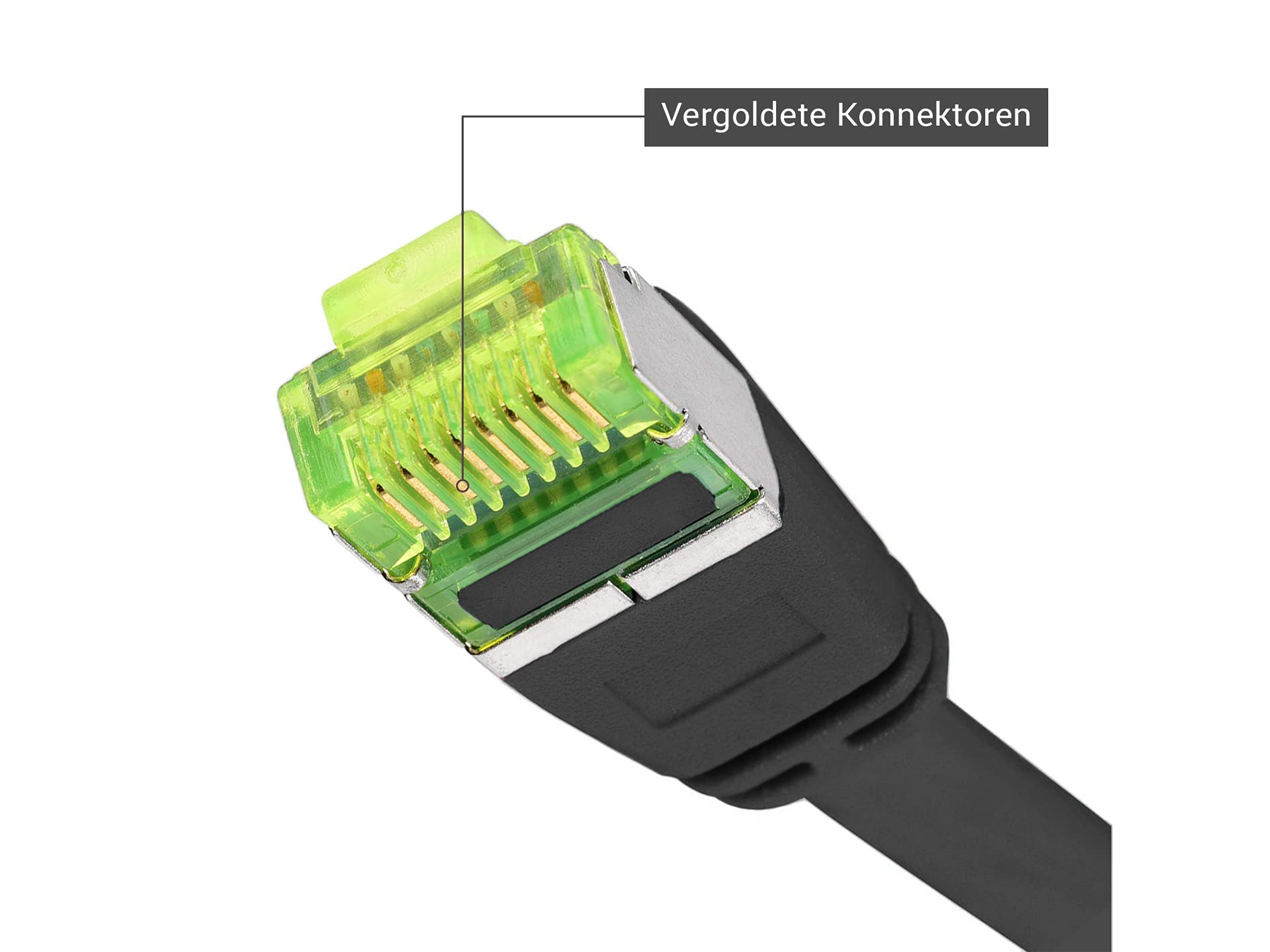 10er Pack CAT.7 hochwertiges Premium Netzwerkkabel flach mit RJ45 Anschluss | LAN Kabel | 5m | schwarz |Abschirmung durch U/FTP | kompatibel mit Router, Modem, Switch