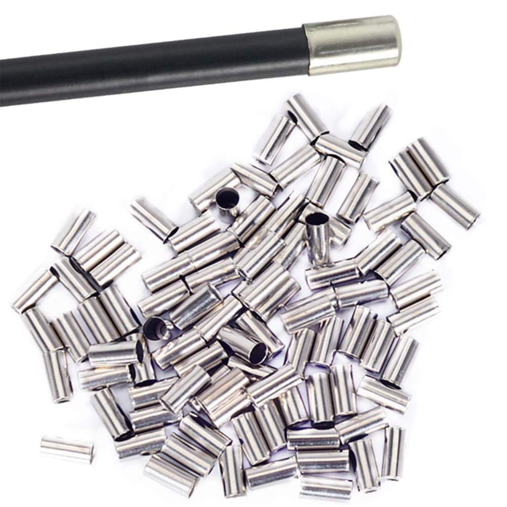 NA 120 Pcs Bicycle Brake Cable Caps Alloy Bike Brake Cable End Crimp Caps