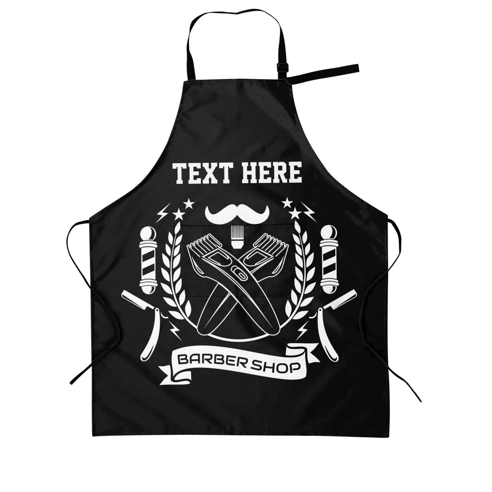 Fovanxixi Custom Barber Apron Barbershop Tool Shave Hair Stylist Apron for Women Men, Personalized Text Logo Hair Cutting Apron, Customized Salon Bib Aprons for Hairdresser Barbershop
