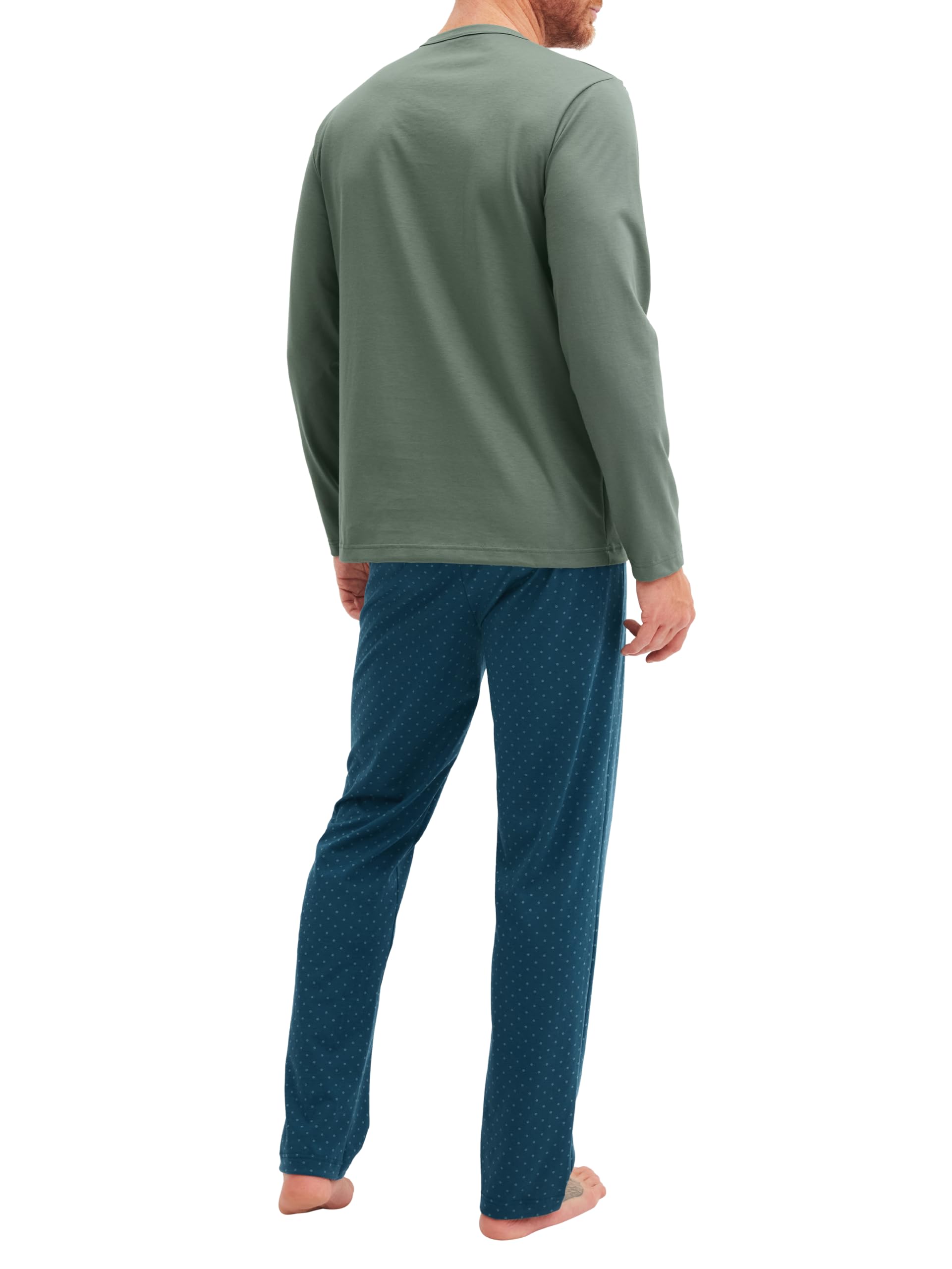 CALIDA Relax Imprint Pyjama Herren | langer Schlafanzug aus 100% Baumwolle, pflegeleicht, elastisch & formstabil, in Single Jersey