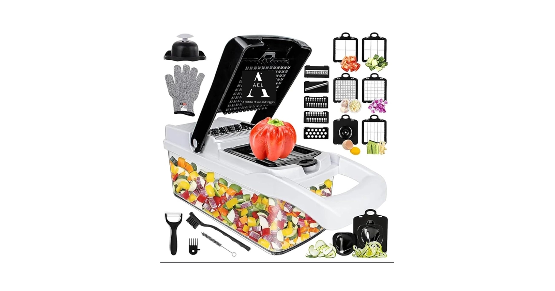 野菜 Anna Amazon.com: 26 in 1 Ultimate Vegetable Chopper – Multi