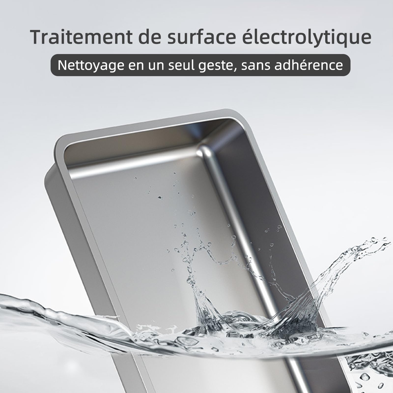 OHMG Lettiera per Gatti, Chiusa, Casa di Toilette in Acciaio Inox, Vassoio Rimovibile, Paletta, per Gatti Grandi, Capacità di Carico 15 kg, Anti-tracce, Anti-perdite