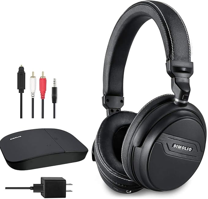 SIMOLIO SM826D Digital Wireless Headphones for TV Watching w/Optical 2
