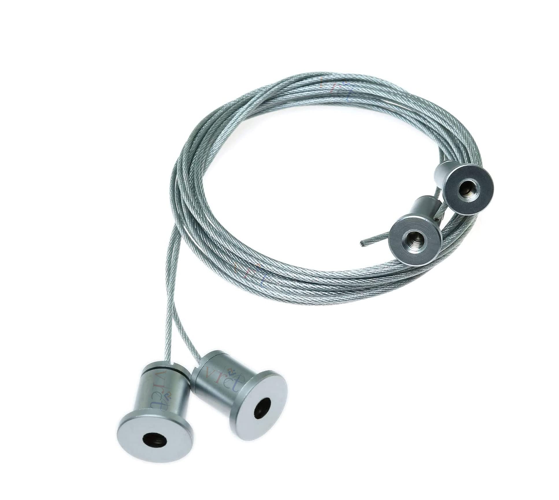 VRCT 2PCS 1 Meter Clutch Wire & Screw Suspension Hanging Mounting Kit/Adjustable Pearl Chrome Stainless Steel Suspension Wire Cables Hanging Chains for Restaurant Shop Home Lights - Image 4 thumbnail