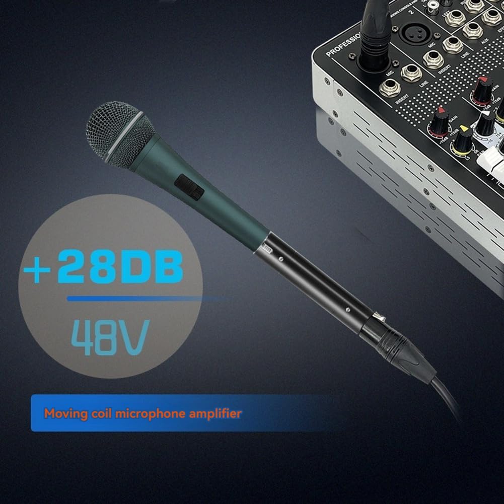Wernfale 48V Microphone Dynamic Preamplifier for DM1 28DB Gain Mic Amplifier for Dynamic and Passive Ribbon Microphones - Image 3