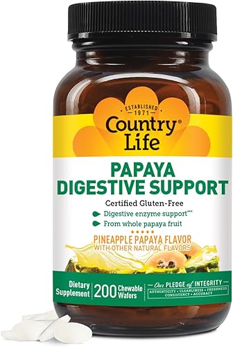 Country Life - Soporte digestivo Papaya - 200 obleas masticables