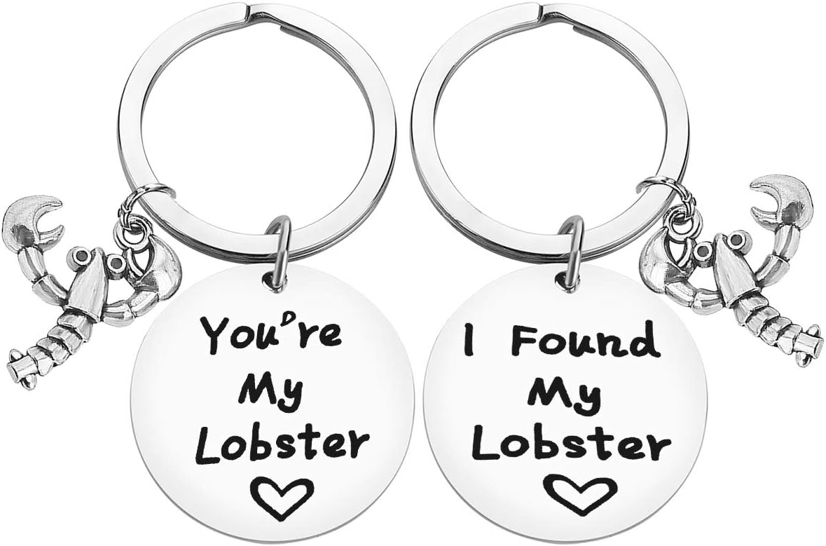 Couple Jewelry Keychain I Found My Lobster You're My Lobster Keychain Couple Set TV Show Friend Gift for Boyfriend, Girlfriend Valentine's Day Birthday Gift for Him Her