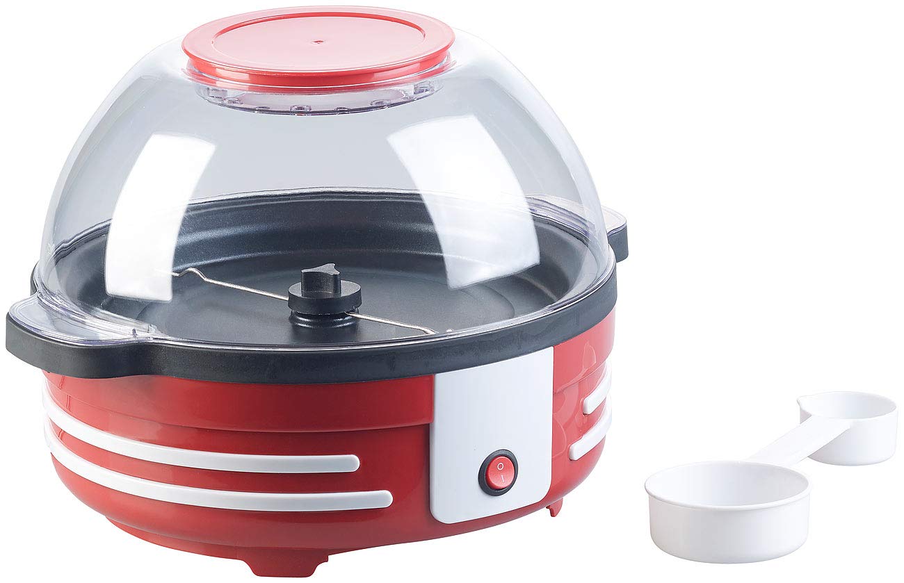 Rosenstein & Söhne Popkornmaker: Retro-Popcorn-Maschine mit Rührwerk und Antihaftbeschichtung, 850 Watt (Popcorn Machine, Popcorntopf, TV)