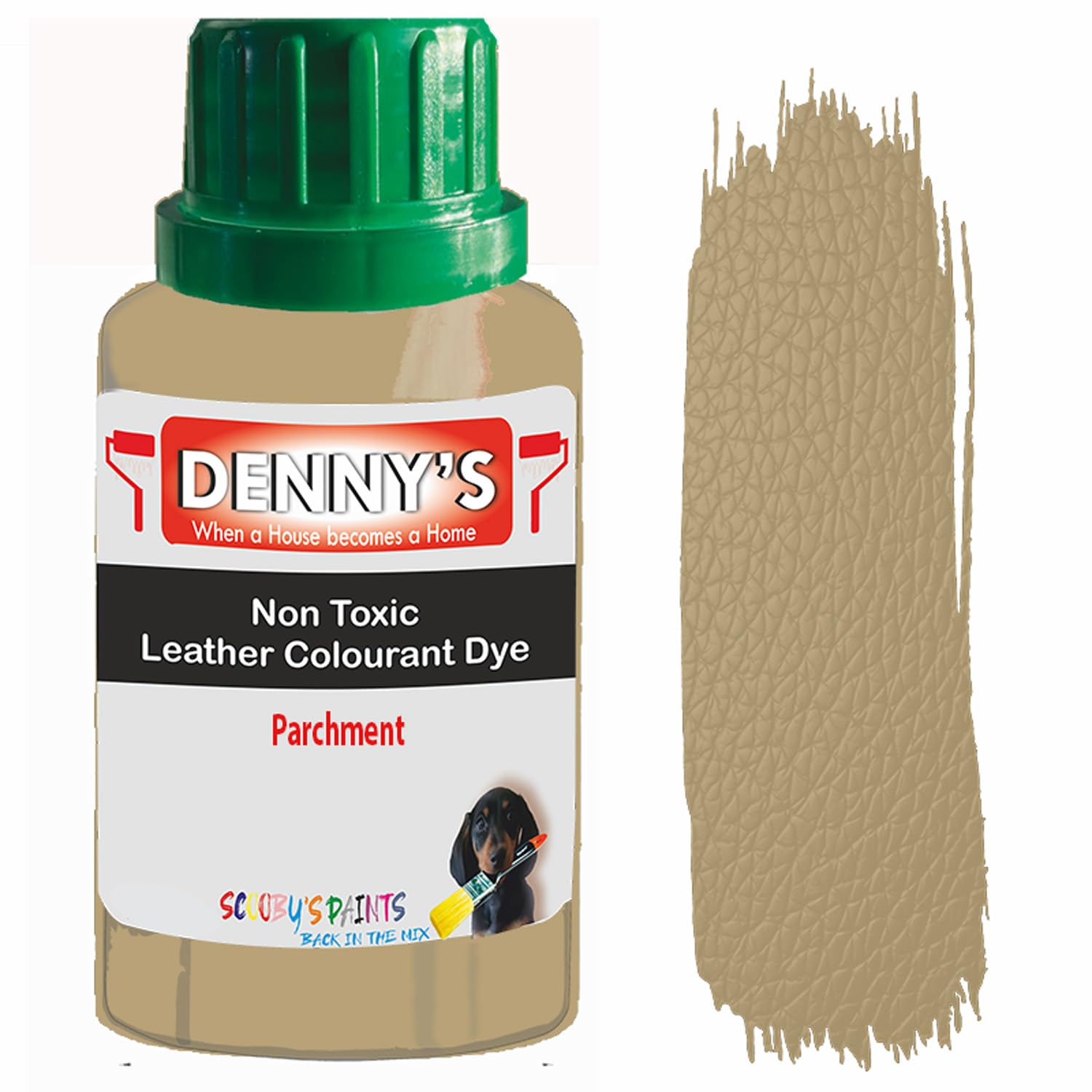 All in One Leather Colourant Self Seal Leather Dye Repair Paint for Furniture, Sofas, Car Seats (Parchment, 250ml Bottle)