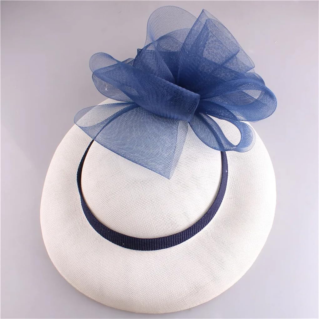 XYNSNDB Damski kapelusz na wesele Fascinator z pałąkiem na głowę i spinką do włosów Vintage urocza czapka Chapeau Kwiatowa szpilka do włosów kość słoniowa z czarnym