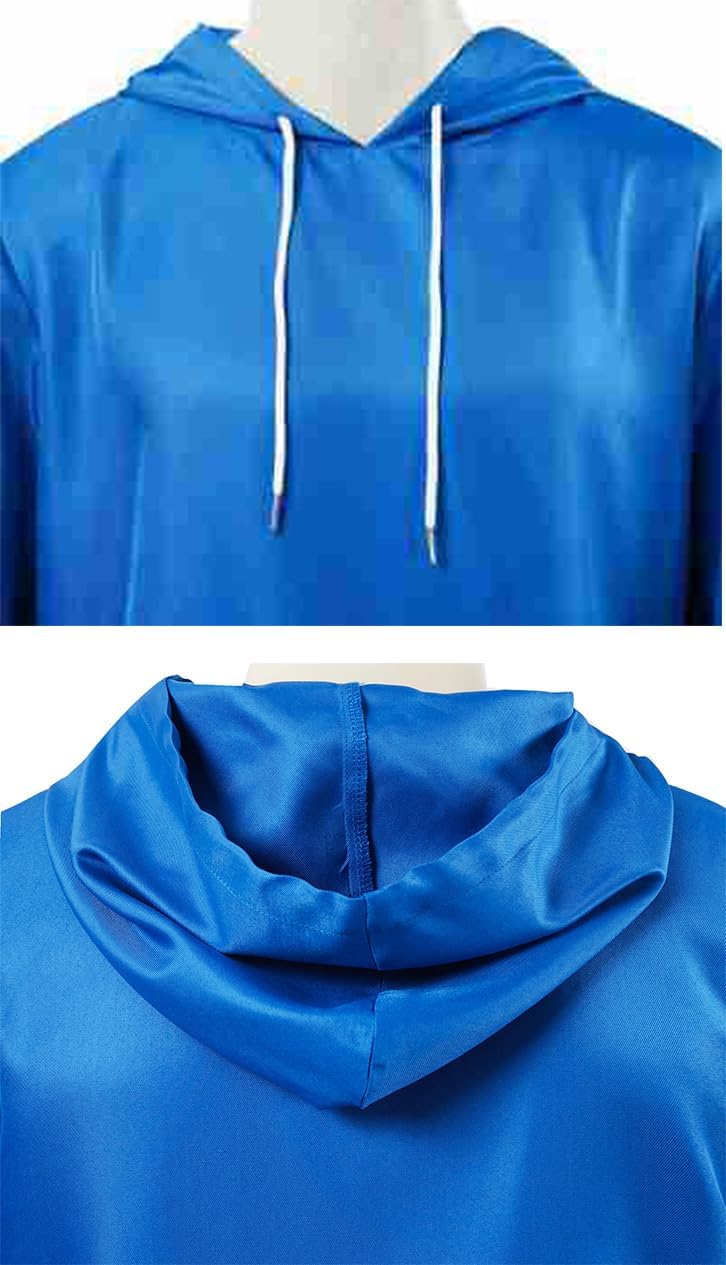 Mens Sakamoto Day Asakura Shin Costume Asakura Blue Hooded Sweater Pants Cosplay Suit Anime Halloween Outfit