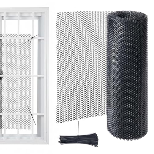 Rollo de red para gallinero, 40 cm x 3 m para aves de corral y protección – Valla de jardín con 50 bridas | Para pollos, perros, gatos, conejos, aves de corral, plantas de patio y