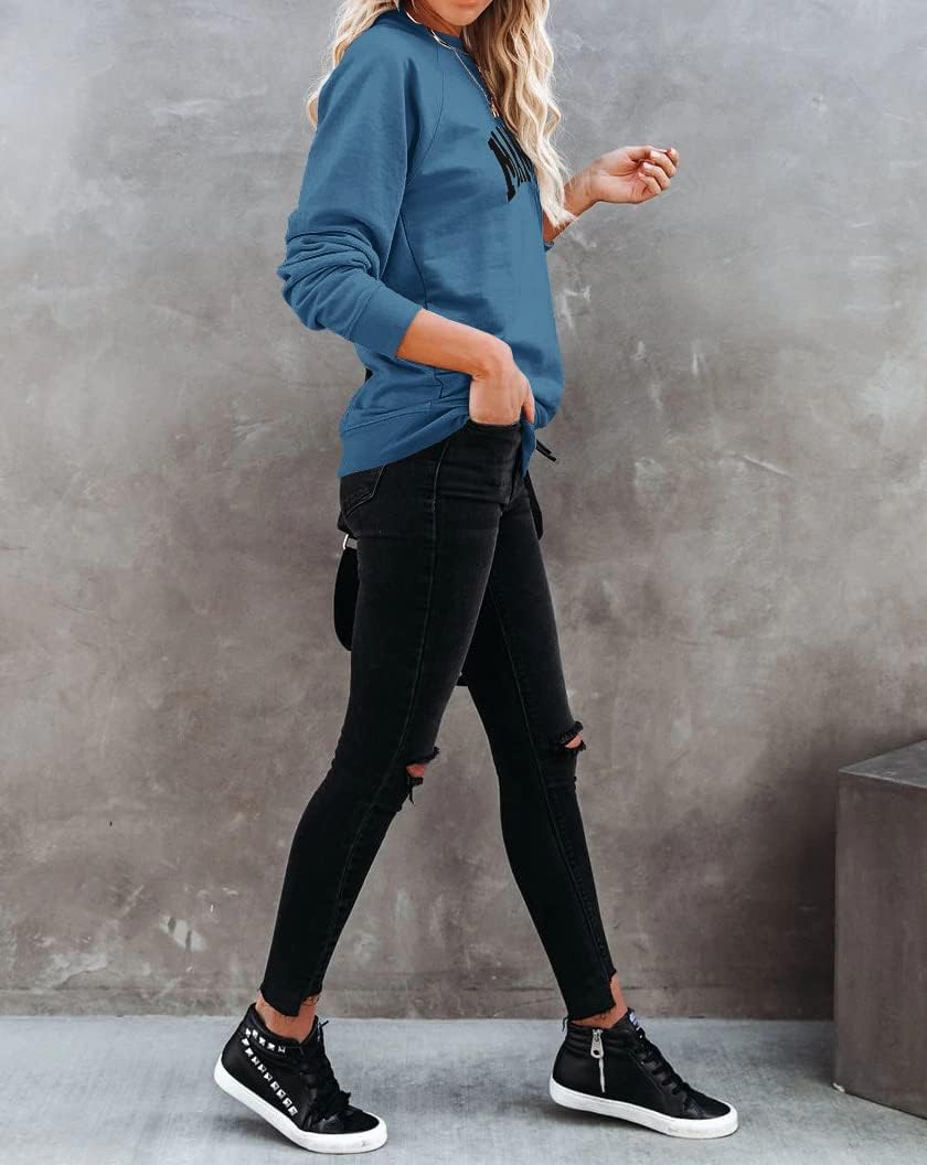 Dressmine Womens Long Sleeve Mama Sweatshirts Fall Crew Neck Mom Shirts Cute Graphic Tees Pullover Hoodies - Image 5