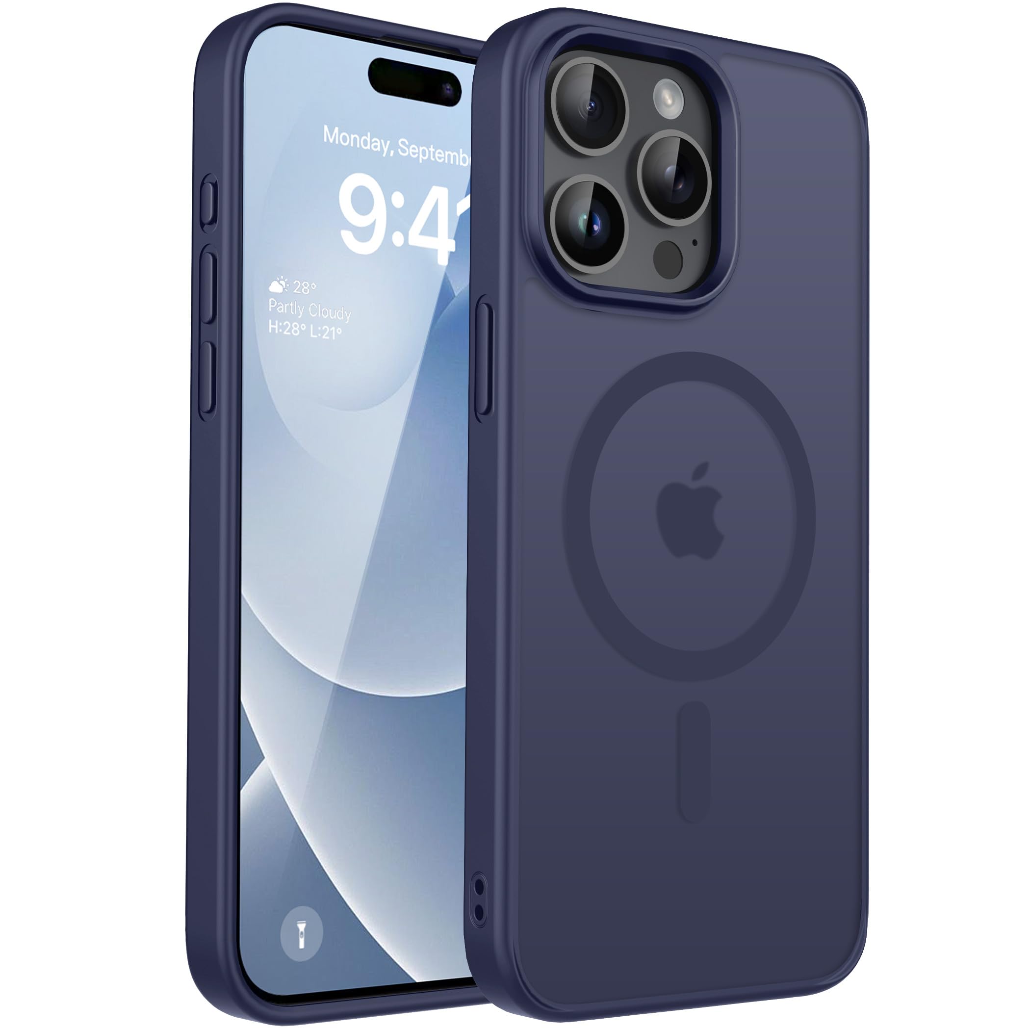 CACOE für Kameraschutzend, Kompatibel mit MagSafe, Stoßfest Kratzfest Magnetisch Rückseite Handyhülle für iPhone Case Transluzente