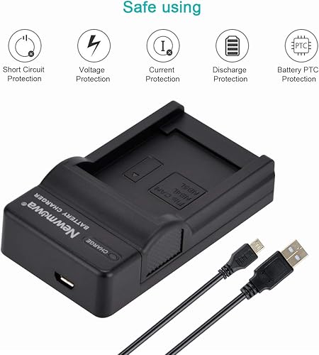 Miniatura 5 de Newmowa Batería de repuesto NB-5L (paquete de 2) y cargador USB portátil para Canon NB-5L y Canon PowerShot S100, S110, SD790IS, SD850IS, SD870IS,