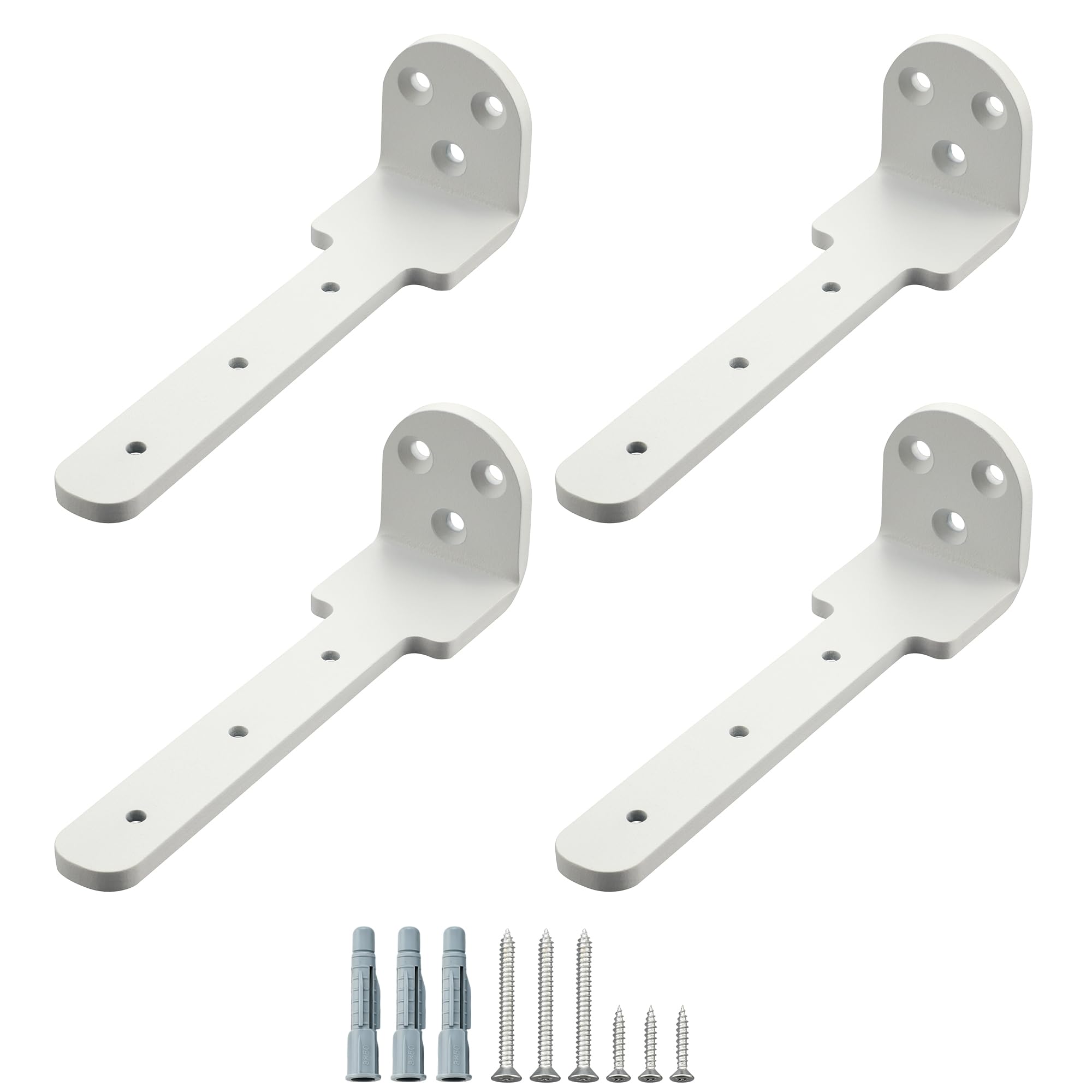 4PCS Shelf Brackets, White Wall Brackets for Shelves, 150x40MM — image 1