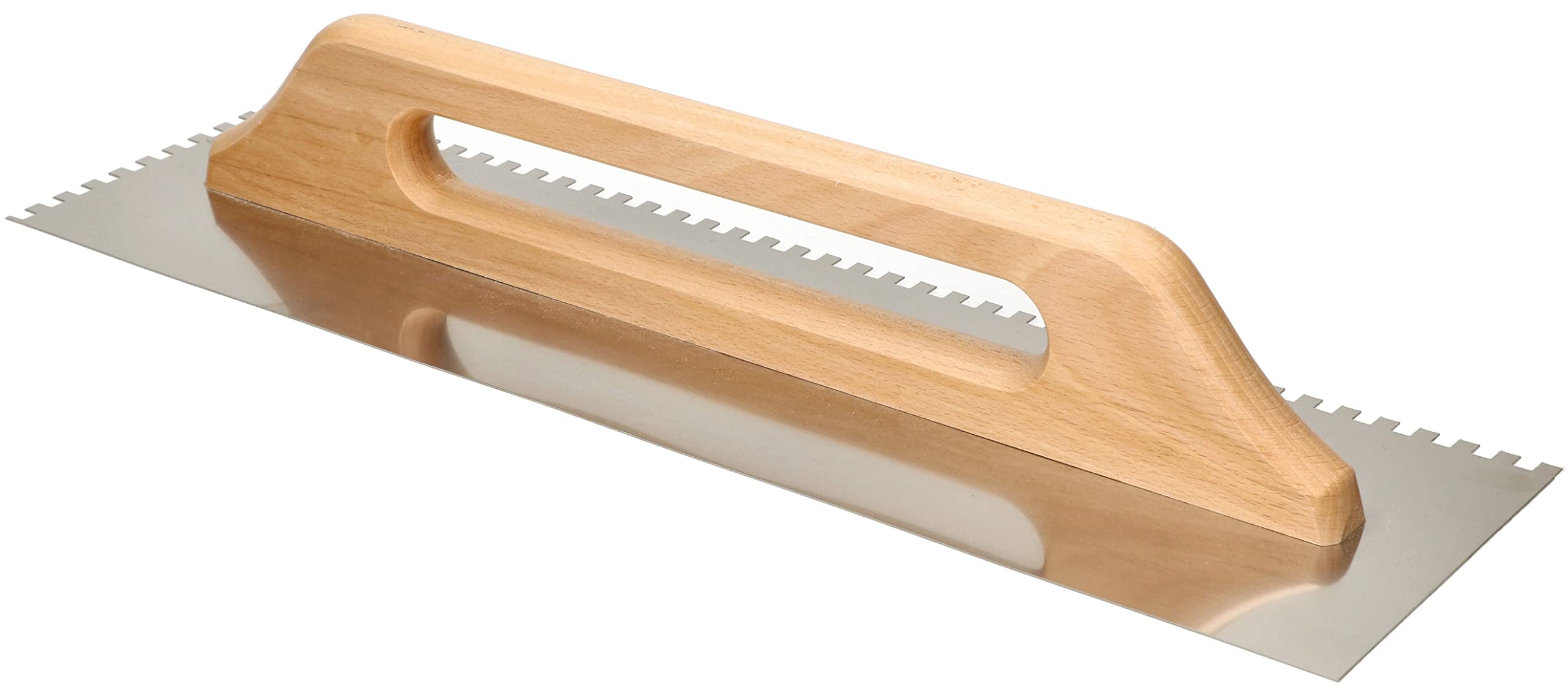 KOTARBAU® Truelle dentelé en acier inoxydable 480 mm de dentition 6 x 6 mm avec poignée en bois